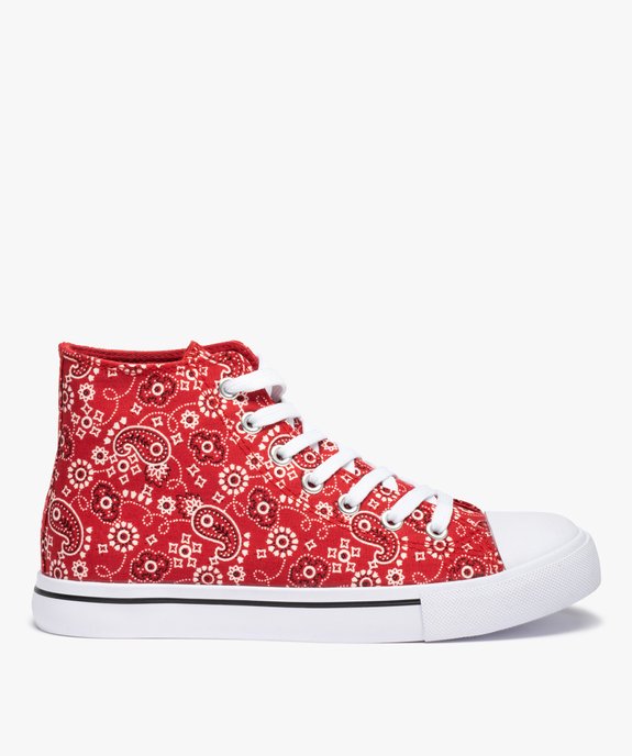 Baskets femme montantes en toile imprimée vue1 - GEMO 4G FEMME - GEMO