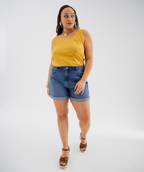 Short en jean coupe mom à revers femme grande taille vue4 - GEMO (G TAILLE) - GEMO