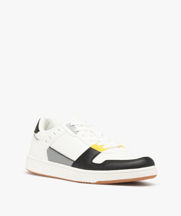 Baskets homme à détails colorés fermeture lacets vue3 - GEMO (SPORTSWR) - GEMO