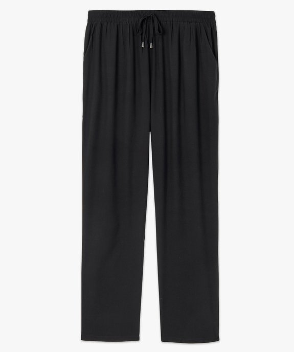 Pantalon femme grande taille uni large et fluide à taille élastiquée vue4 - GEMO (G TAILLE) - GEMO