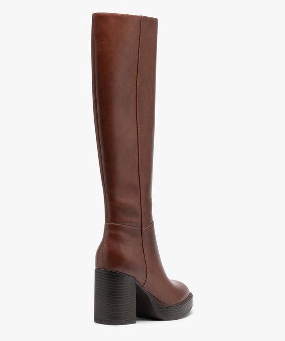 Bottes à talon haut dessus uni et à semelle plateforme vue5 - FOLLOW ME G4G - GEMO