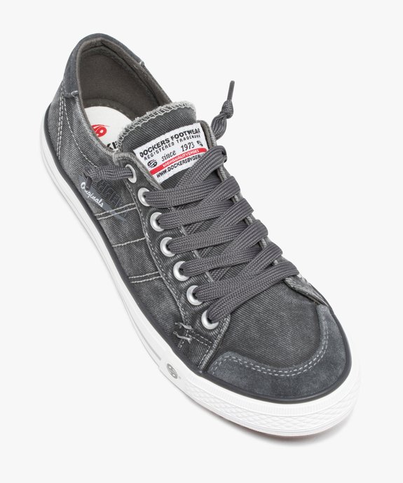 Baskets homme en toile denim unie à lacets - Dockers vue5 - DOCKERS BY GERL - GEMO