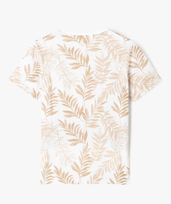Tee-shirt manches courtes à motif feuillage garçon vue3 - GEMO (JUNIOR) - GEMO