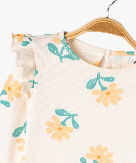 Tee-shirt manches longues avec volants sur les épaules bébé fille vue2 - GEMO(BEBE DEBT) - GEMO
