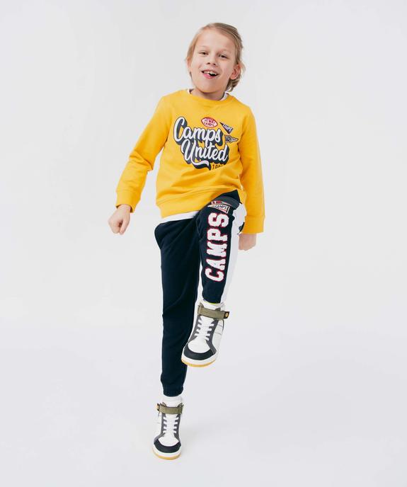 Pantalon de jogging garçon bicolore avec motif brodé - Camps United vue5 - CAMPS UNITED - GEMO