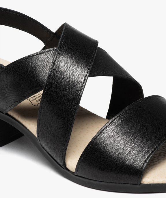 Sandales femme unies à talon et brides en cuir vue6 - GEMO 4G FEMME - GEMO