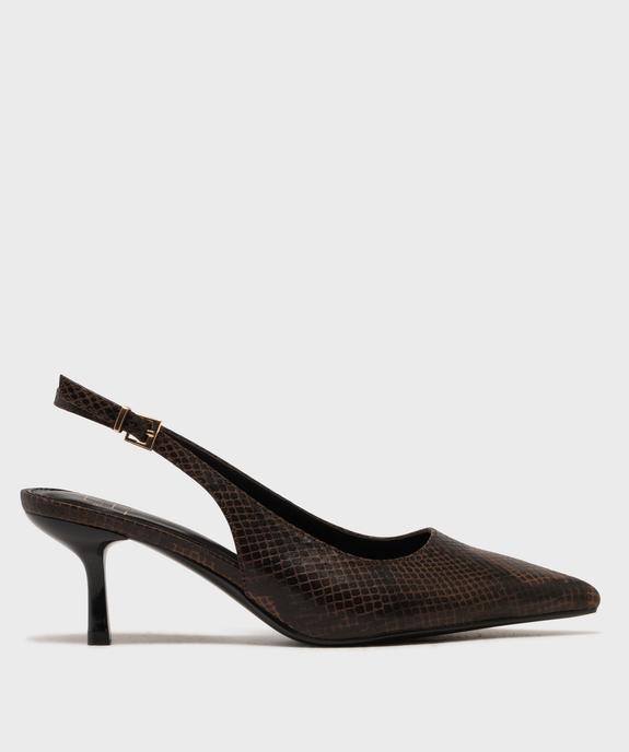 Escarpins slingback à bout pointu et petit talon fin femme - Follow Me vue1 - FOLLOW ME - GEMO