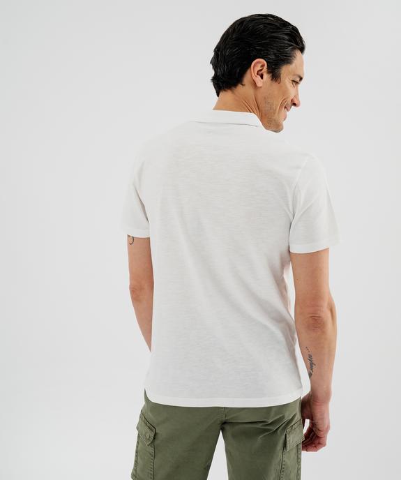 Polo manches courtes en jersey de coton flammé homme vue3 - GEMO 4G HOMME - GEMO