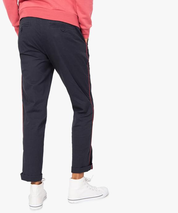 Pantalon femme en toile avec liseré coloré sur le côté vue3 - GEMO(FEMME PAP) - GEMO