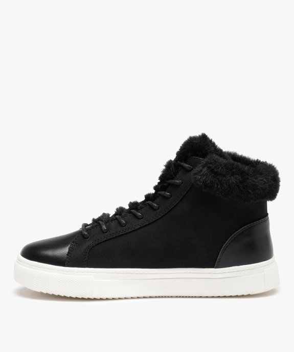 Baskets femme mid-cut unies à col fourré vue3 - GEMO (SPORTSWR) - GEMO
