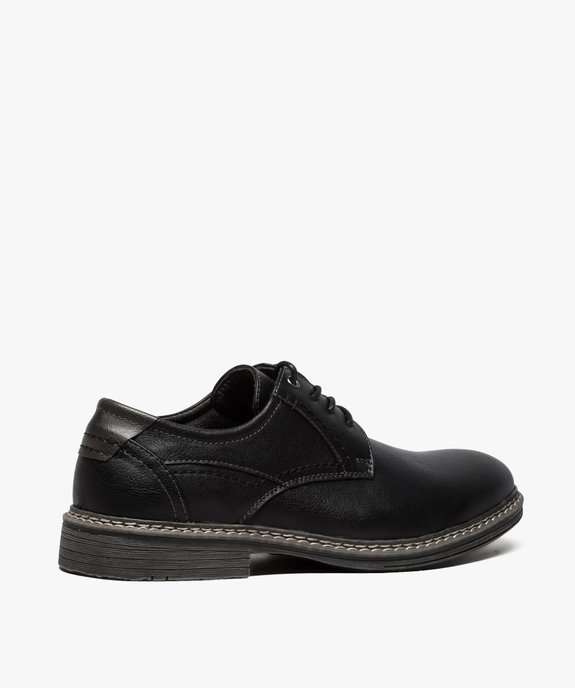Derbies homme avec un œillet métallique et surpiqûres vue4 - GEMO (CASUAL) - GEMO