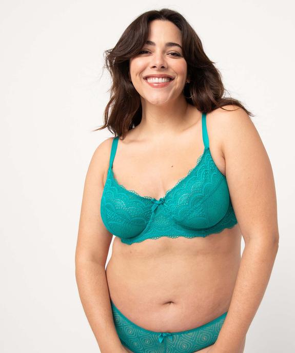Soutien-gorge emboitant à armatures en dentelle grande taille vue1 - GEMO(HOMWR FEM) - GEMO
