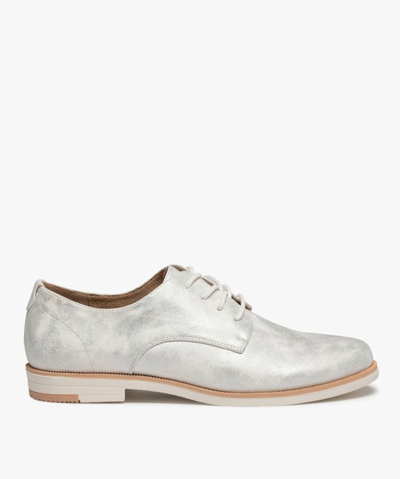 Derbies femme métallisées à semelle bicolore vue1 - GEMO (CASUAL) - GEMO