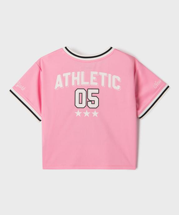 Tee-shirt de sport court à manches courtes fille vue3 - GEMO (ENFANT) - GEMO