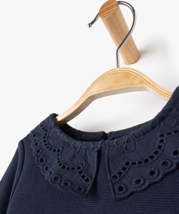 Robe bébé fille en maille avec col dentelle - LuluCastagnette vue2 - LULUCASTAGNETTE - GEMO