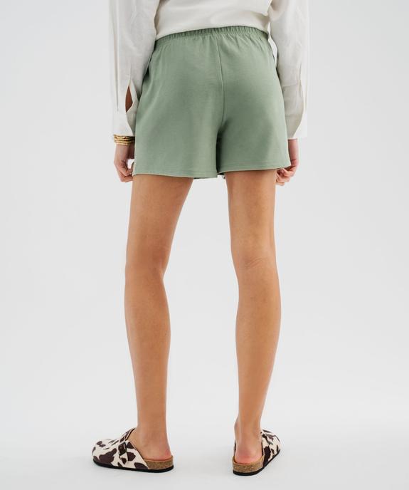 Short ample en maille French Terry à ceinture élastique femme vue3 - GEMO 4G FEMME - GEMO