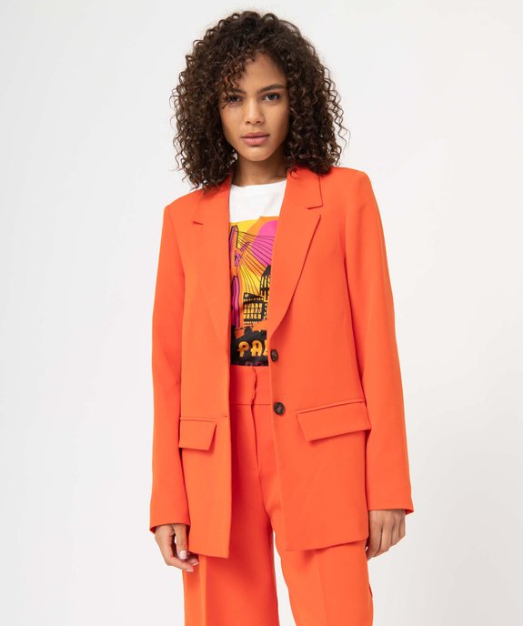 Veste blazer femme fermeture 2 boutons vue1 - GEMO(FEMME PAP) - GEMO