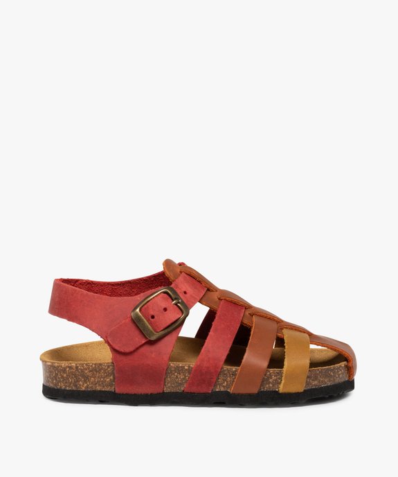 Sandales garçon à brides en cuir colorées et bout fermé vue1 - GEMO (ENFANT) - GEMO
