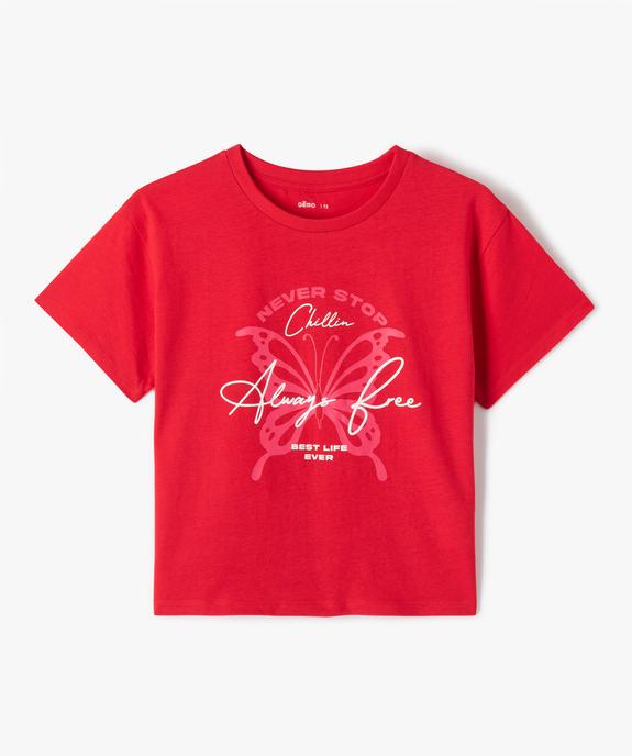 Tee-shirt fille à manches courtes coupe ample vue1 - GEMO (JUNIOR) - GEMO