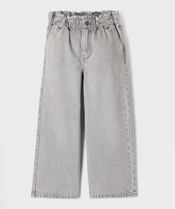 Jean wide leg avec ceinture élastique ajustable fille vue4 - GEMO (ENFANT) - GEMO
