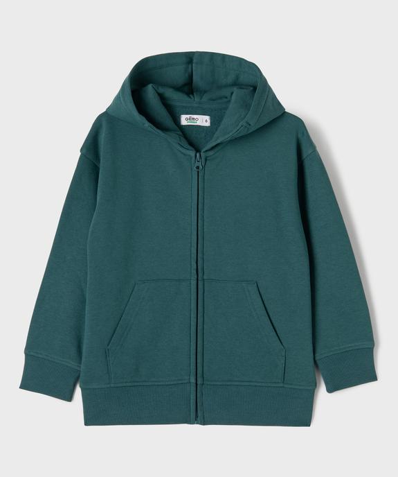 Sweat zippé à capuche uni garçon vue1 - GEMO 4G GARCON - GEMO