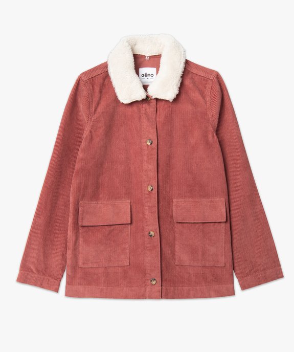 Blouson femme en velours côtelé avec col amovible vue4 - GEMO(FEMME PAP) - GEMO