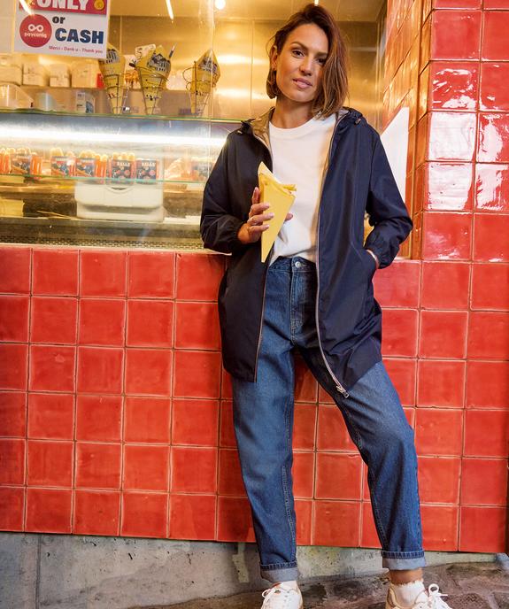 Imperméable réversible et déperlant à capuche femme vue1 - GEMO 4G FEMME - GEMO