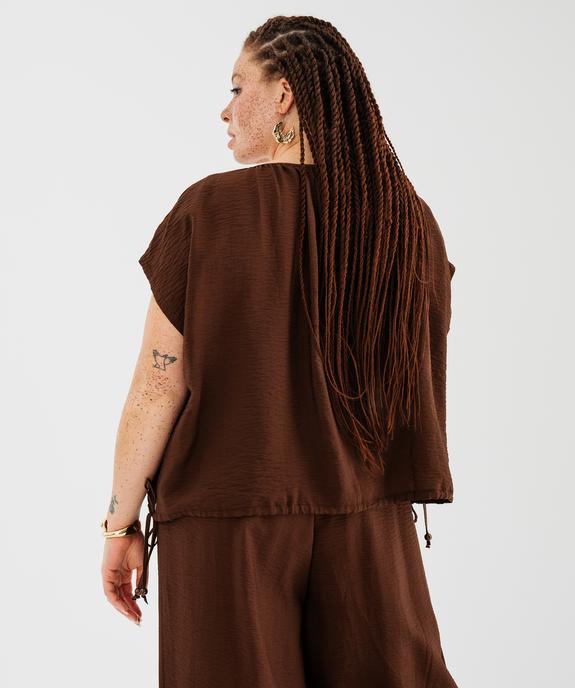 Gilet manches courtes en maille ajourée femme grande taille vue3 - GEMO 4G GT - GEMO