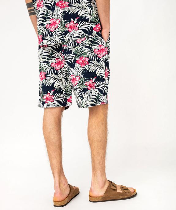 Bermuda en toile à motif fleuri homme vue3 - GEMO (HOMME) - GEMO