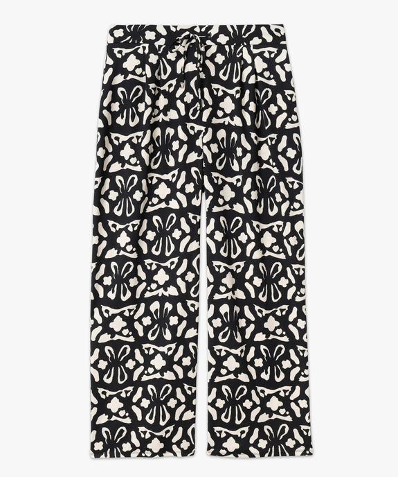 Pantalon large en maille froissée imprimée et extensible femme grande taille vue4 - GEMO (G TAILLE) - GEMO