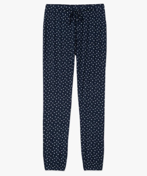 Pantalon de pyjama en maille fine avec bas resserré femme vue4 - GEMO 4G FEMME - GEMO