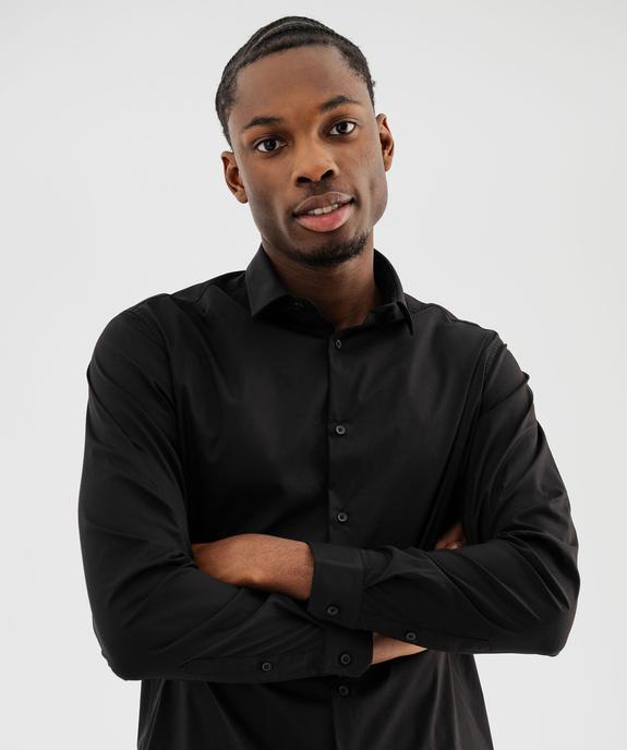 Chemise manches longues coupe droite en coton stretch homme vue2 - GEMO 4G HOMME - GEMO