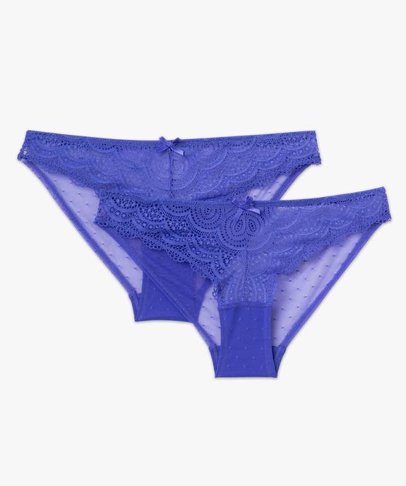 Culottes en dentelle et tulle femme (lot de 2) vue4 - GEMO(HOMWR FEM) - GEMO