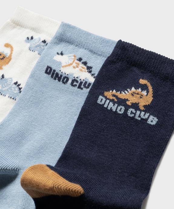 Chaussettes avec motifs dinosaures garçon (lot de 3) vue2 - GEMO 4G GARCON - GEMO