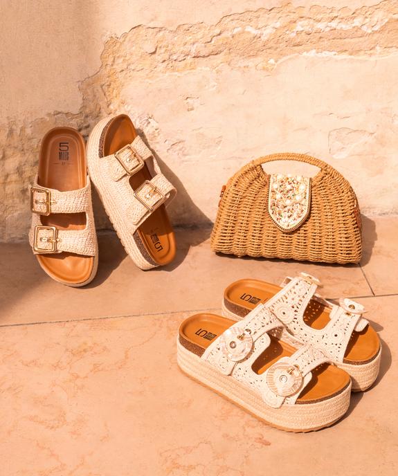 Mules à double bride façon macramé sur semelle plateforme femme - 5 Miles vue7 - 5 MILES - GEMO