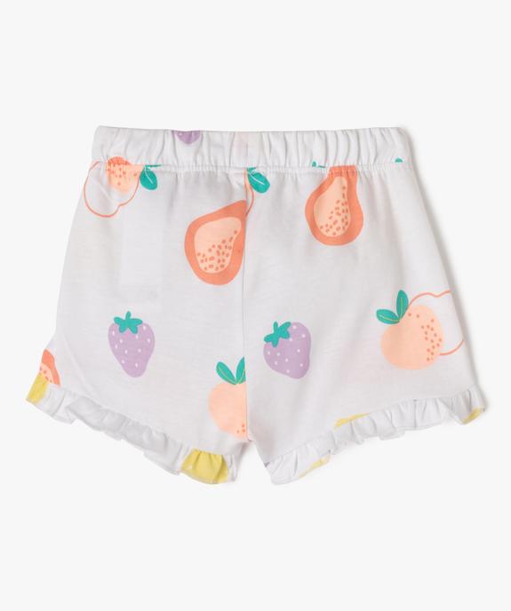 Short en coton avec volants bébé fille (lot de 2) vue3 - GEMO(BEBE DEBT) - GEMO