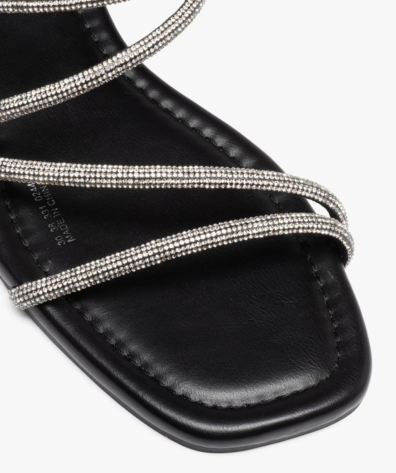 Sandales femme plates dessus fines brides strass  vue6 - GEMO (CASUAL) - GEMO