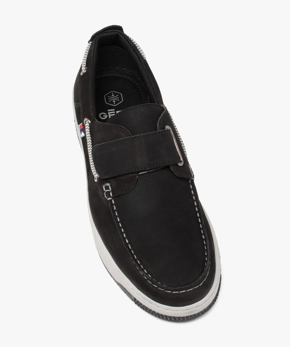 Chaussures bateau homme dessus cuir retourné uni vue5 - GEMO (CONFORT) - GEMO