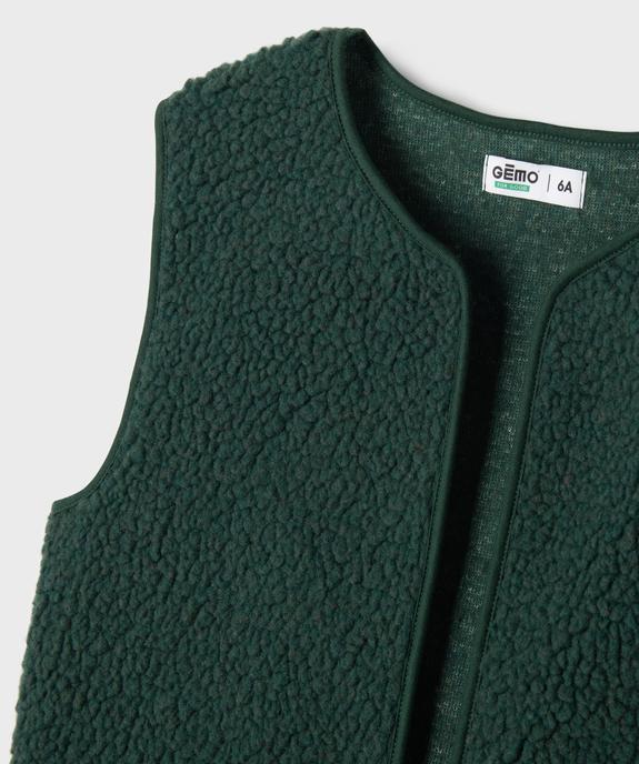 Gilet sans manches en maille sherpa fille vue3 - GEMO 4G FILLE - GEMO