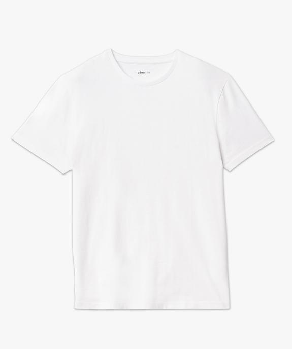 Tee-shirt manches courtes uni en coton coupe droite homme vue4 - GEMO 4G HOMME - GEMO