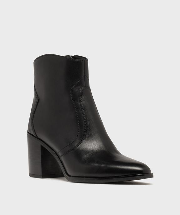Bottines à talon dessus cuir femme - Tanéo vue2 - TANEO - GEMO