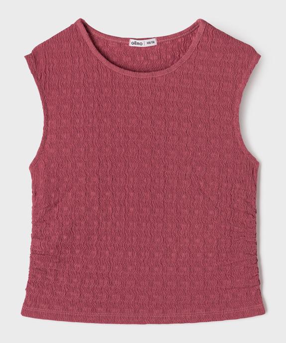 Tee-shirt sans manches texturé et cintré fille vue1 - GEMO (JUNIOR) - GEMO