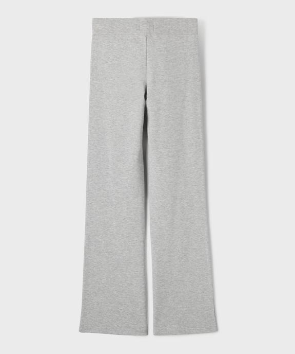 Jogging en maille extensible chinée coupe flare fille vue3 - GEMO 4G FILLE - GEMO