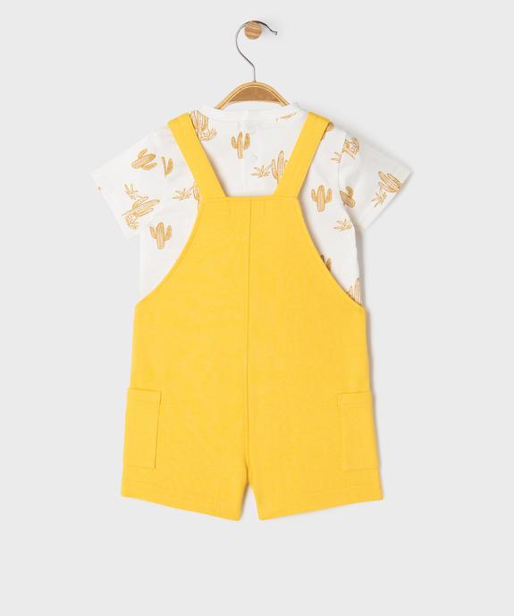 Ensemble 2 pièces bébé garçon tee-shirt et salopette en maille vue3 - GEMO(BEBE DEBT) - GEMO
