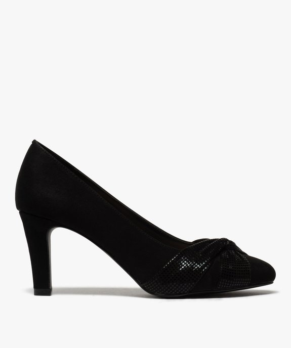 Escarpins femme en suédine avec effet drapé et verni vue1 - GEMO(URBAIN) - GEMO