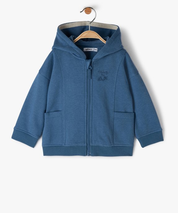 Sweat zippé molletonné à capuche bébé garçon vue1 - GEMO(BEBE DEBT) - GEMO