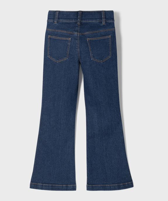 Jean flare taille ajustable en coton stretch fille vue3 - GEMO 4G FILLE - GEMO