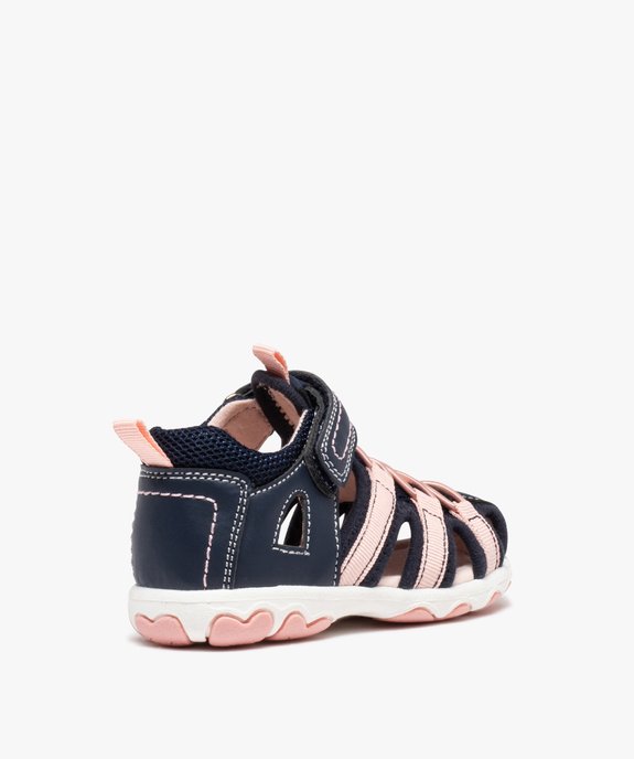 Sandales sport bébé fille bicolores à scratch vue4 - GEMO(BEBE DEBT) - GEMO