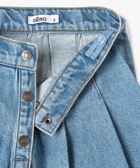 Jupe en jean plissée fille vue3 - GEMO 4G FILLE - GEMO