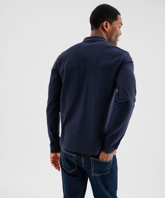 Polo à manches longues en maille fantaisie homme vue3 - GEMO 4G HOMME - GEMO